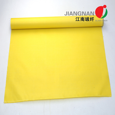 0.4mm Doek de Op hoge temperatuur van de het Gordijnstof van de Glasvezelbrand voor Brand Gele Kleur